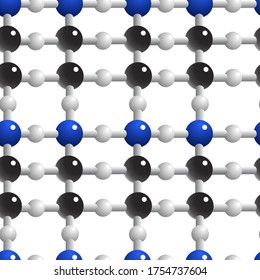 Átomos y moléculas. Tema de la ciencia, las invenciones y la investigación. El fondo es impecable. Ilustración del vector