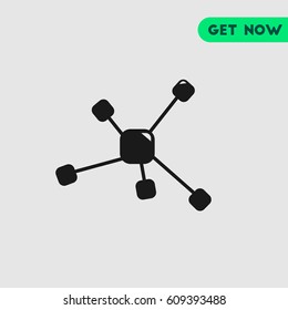 Atoms & Molecules Vector Icon, The symbol of chemical formula. Simple, modern flat vector illustration for mobile app, website or desktop app  
