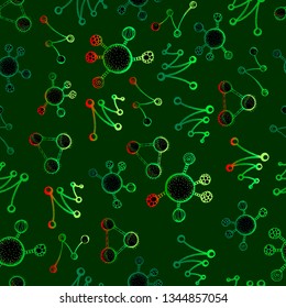 Atoms or molecules. Vector illustration. Seamless pattern for wrapping, covering, cloth.  