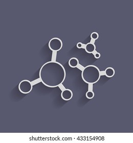 atoms and molecules of vector medical science icon