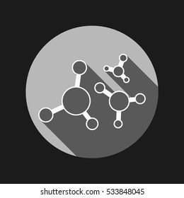 atoms and molecules of vector medical science icon