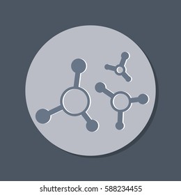 atoms and molecules of vector medical science icon