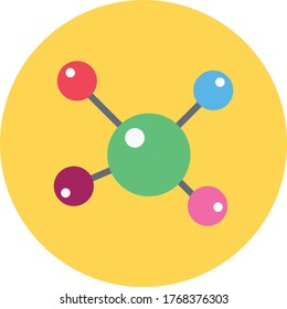 atoms vector flat color icon