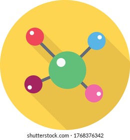 atoms vector flat color icon