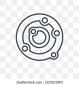 Atoms vector outline icon isolated on transparent background, high quality linear Atoms transparency concept can be used web and mobile