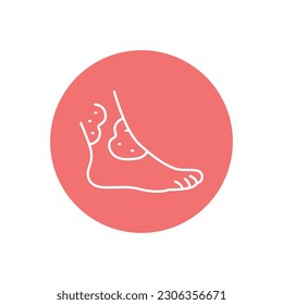 Icono de la línea negra de la dermatitis atópica. Enfermedad dermatológica. Problema cutáneo