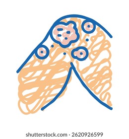 Vector de dibujo de icono de doodle de dermatitis atópica. signo de dermatitis atópica. ilustración de símbolo aislado