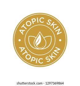Atopic skin icon. Label with skin type indicator for personal care products.