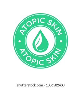 Atopic skin icon. Label with skin type indicator for personal care products.