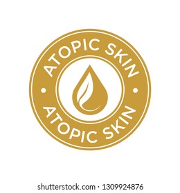 Atopic skin icon. Label with skin type indicator for personal care products.