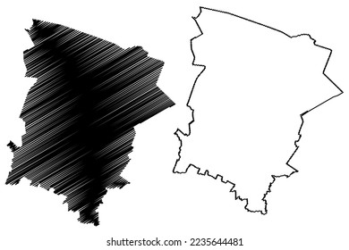 Atoyac municipality (Free and Sovereign State of Guerrero, Mexico, United Mexican States) map vector illustration, scribble sketch Atoyac de Álvarez map