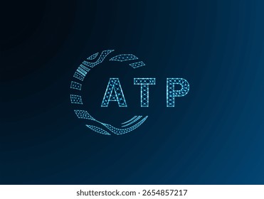 Diseño de Vector de logotipo de letra poli baja ATP. Diseño de logotipo de poliéster inferior ATP. Diseño único del logotipo de baja poli de ATP.
