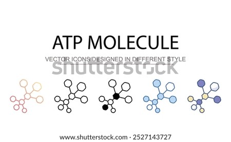 Atp Molecule icon design with white background stock illustration
