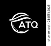 ATQ letter logo design on black background. ATQ creative circle letter logo concept. ATQ letter design.
