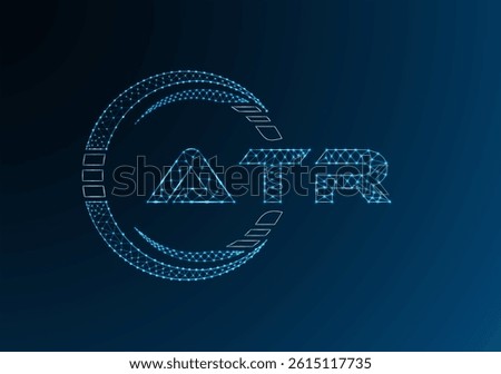 ATR low poly letter logo vector design. ATR lower poly logo design. 