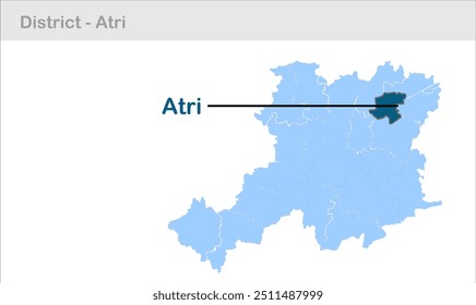 Mapa del subdistrito de Atri, Distrito de Gaya, Estado de Bihar, República de la India, Gobierno de Bihar, Territorio indio, India oriental, política, aldea, turismo