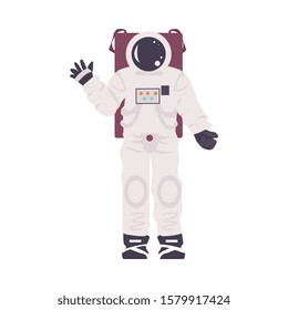 Atrificial Costume of Astronaut Installation in Planetarium Vector Illustration