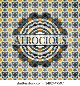 Atrocious arabesque emblem. arabic decoration.