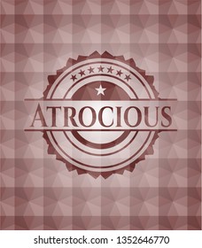 Atrocious red geometric pattern emblem. Seamless.