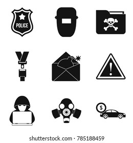 Atrocity icons set. Simple set of 9 atrocity vector icons for web isolated on white background