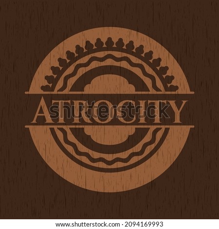 Atrocity wood emblem. Vector Illustration. 