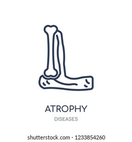 Atrophy icon. Atrophy linear symbol design from Diseases collection. Simple outline element vector illustration on white background