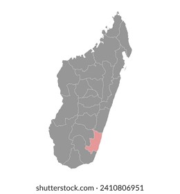 Atsimo Atsinanana region map, administrative division of Madagascar. Vector illustration.