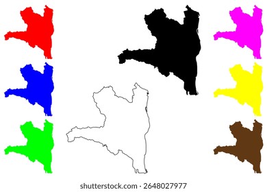 Atsugi city (Japão, Nihon-koku ou Nippon-koku, região de Kanto) mapa ilustração vetorial, esboço de rabisco Atsugi-shi mapa