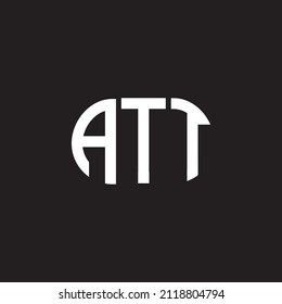 ATT letter logo design on black background. ATT 
creative initials letter logo concept. ATT letter design.
