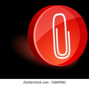 Attach 3d icon. Vector illustration.