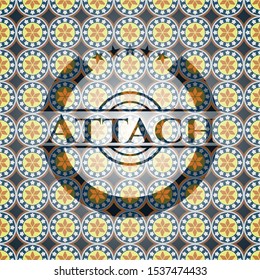 Attach arabesque emblem. arabic decoration.
