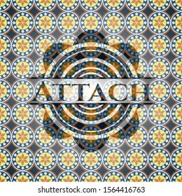 Attach arabic style emblem. Arabesque decoration.