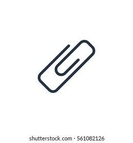 attach, clip, clinch web thin line icon on white background;  minimalistic office