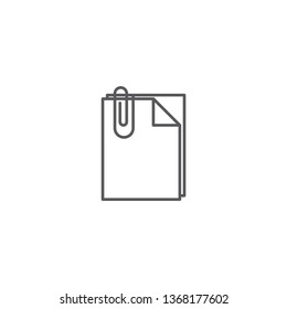 Attach Document flat vector pictograph isolated on white background