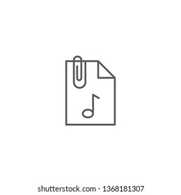Attach Document flat vector pictograph isolated on white background