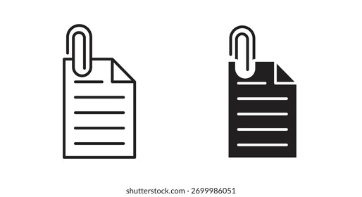 Attach document icon concept. Logo symbol for web and mobile. Pixel Perfect.