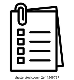 Attach document icon outline set sign