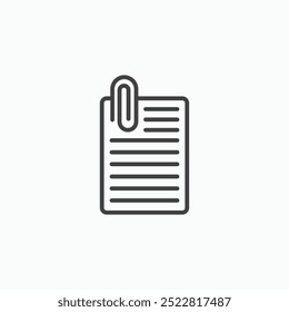 Attach document thin liner icon isolated