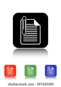 attach document vector icon - black and colored buttons