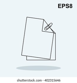 Attach Document vector icon. Style is flat symbol, gray color, rounded angles, white background.