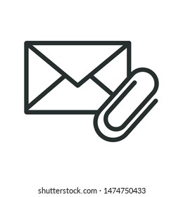 attach email - minimal line web icon. simple vector illustration. concept for infographic, website or app.