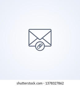 Attach email, vector best gray line icon on white background, EPS 10