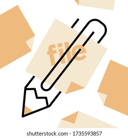 attach file, document, folder vector eps icon.