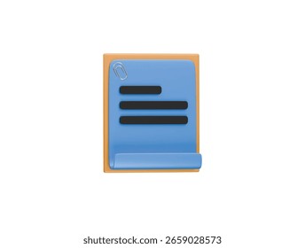  Adjuntar icono de archivo Representación de ilustración 3D