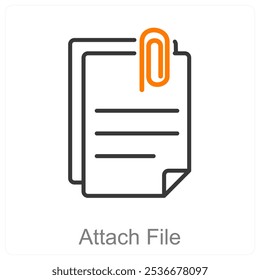 Adjuntar archivo y concepto de icono de archivo
