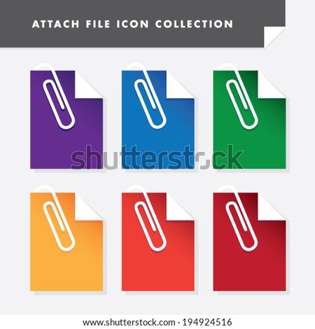 attach file icon set collection for web