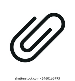 Attach file isolated icon, office paper clip linear icon, paperclip outline vector icon with editable stroke