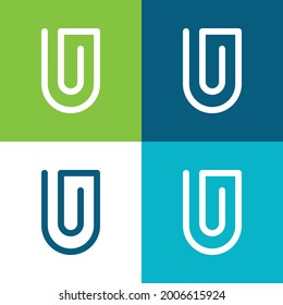 Attach Flat four color minimal icon set