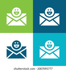 Attach Flat four color minimal icon set