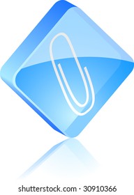 Attach glass button. Vector illustration.